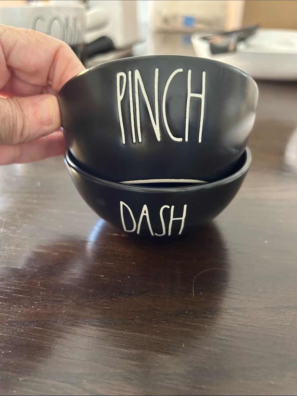 Rae Dunn Black "Pinch" & "Dash" Stoneware Prep Bowls - Home Dining